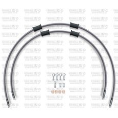 STANDARD PRIEKŠĒJO BREMŽU ŠĻŪTEŅU KOMPLEKTS VENHILL POWERHOSEPLUS GUZ-6001F (2 ŠĻAUKAS KOMPLEKTĀ) CLEAR HOSES, CHROMED FITTINGS