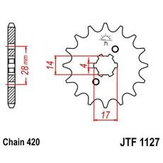 PRIEKŠĒJAIS ZOBRATS JT JTF 1127-15 15T, 420