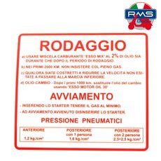 Etiķete RMS 142721050 sarkans "Rodaggio"