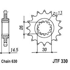 PRIEKŠĒJAIS ZOBRATS JT JTF 330-15 15T, 630