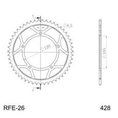 AIZMUGURĒJAIS ZOBRATS SUPERSPROX RFE-26:60-BLK MELNS/PELĒKS 60T, 428