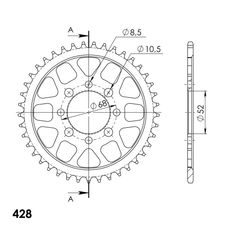 AIZMUGURĒJAIS ZOBRATS SUPERSPROX RFE-802:41-BLK MELNS/PELĒKS 41T, 428