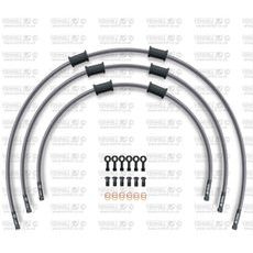 STANDARD PRIEKŠĒJO BREMŽU ŠĻŪTEŅU KOMPLEKTS VENHILL POWERHOSEPLUS YAM-6007FB (3 ŠĻAUKAS KOMPL.) CLEAR HOSES, BLACK FITTINGS