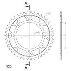 AIZMUGURĒJAIS ZOBRATS SUPERSPROX RFE-487:42-BLK MELNS/PELĒKS 42T, 520