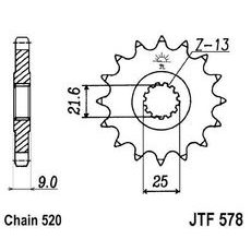 PRIEKŠĒJAIS ZOBRATS JT JTF 578-16 16T, 520