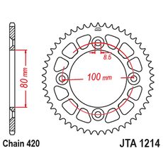 AIZMUGURĒJAIS ALU ĶĒDES ZOBRATS JT JTA 1214-38BLK 38T, 420 MELNS