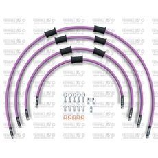 STANDARD PRIEKŠĒJO BREMŽU ŠĻŪTEŅU KOMPLEKTS VENHILL POWERHOSEPLUS HON-10033F-PU (4 ŠĻAUKAS KOMPLEKTĀ) PURPLE HOSES, CHROMED FITTINGS