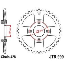 AIZMUGURĒJAIS ZOBRATS JT JTR 999-42 42T, 428