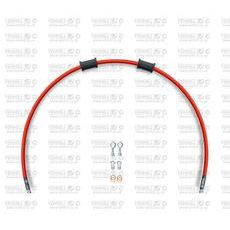 PRIEKŠĒJĀS BREMŽU ŠĻAUKAS KOMPL. VENHILL POWERHOSEPLUS MZ-6001F-RD (1 ŠĻAUKA KOMPLEKTĀ) RED HOSES, CHROMED FITTINGS