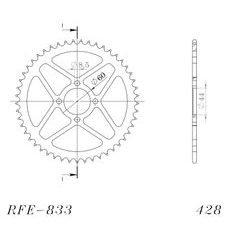 AIZMUGURĒJAIS ZOBRATS SUPERSPROX RFE-833:49-BLK MELNS/PELĒKS 49T, 428