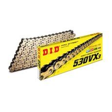 VX SĒRIJAS X-RING ĶĒDE D.I.D CHAIN 530VX3 112 L ZELTA/MELNS