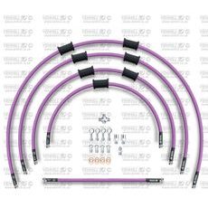 STANDARD PRIEKŠĒJO BREMŽU ŠĻŪTEŅU KOMPLEKTS VENHILL POWERHOSEPLUS KAW-6003FS-PU (5 ŠĻAUKAS KOMPLEKTĀ) PURPLE HOSES, STAINLESS STEEL FITTINGS