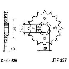 Priekšējais zobrats JT JTF 327-14 14T, 520