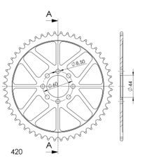 AIZMUGURĒJAIS ZOBRATS SUPERSPROX RFE-1832:52-BLK MELNS/PELĒKS 52T, 420