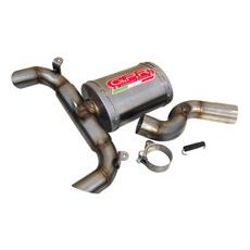 SLIP-ON EXHAUST GPR OVAL S.97.TO BRUSHED TITANIUM INCLUDING REMOVABLE DB KILLER AND LINK PIPE