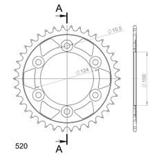 AIZMUGURĒJAIS ZOBRATS SUPERSPROX RFE-735:38-BLK MELNS/PELĒKS 38T, 520