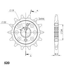 PRIEKŠĒJAIS ZOBRATS SUPERSPROX CST-1403:14 14T, 520