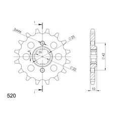 PRIEKŠĒJAIS ZOBRATS SUPERSPROX CST-306:16 16T, 520
