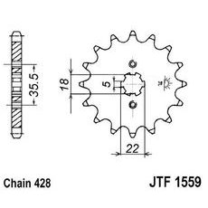 PRIEKŠĒJAIS ZOBRATS JT JTF 1559-14 14T, 428