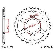 AIZMUGURĒJAIS ALU ĶĒDES ZOBRATS JT JTA 478-40BLK 40T, 520 MELNS