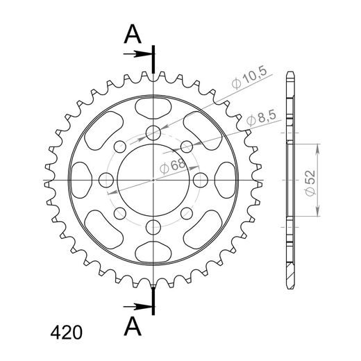 AIZMUGURĒJAIS ZOBRATS SUPERSPROX RFE-801:37-BLK MELNS/PELĒKS 37T, 420