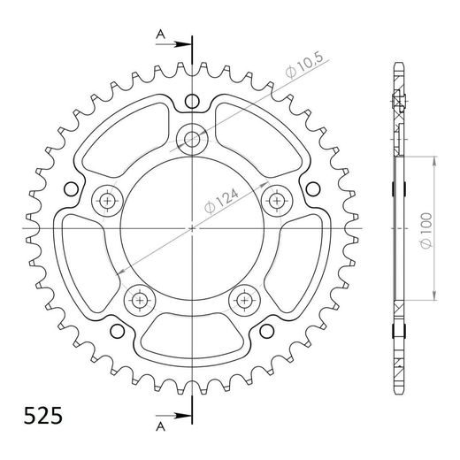 AIZMUGURĒJAIS ZOBRATS SUPERSPROX STEALTH RST-744:46-RED SARKANS 46T, 525