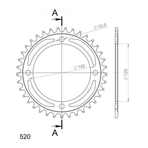 AIZMUGURĒJAIS ZOBRATS SUPERSPROX RFE-857:37-BLK MELNS/PELĒKS 37T, 520