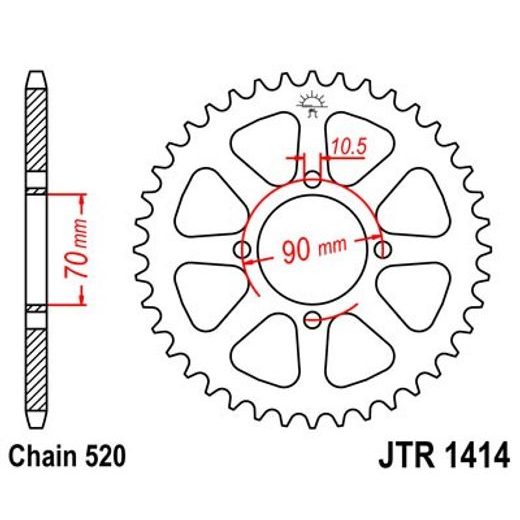 AIZMUGURĒJAIS ZOBRATS JT JTR 1414-43 43T, 520