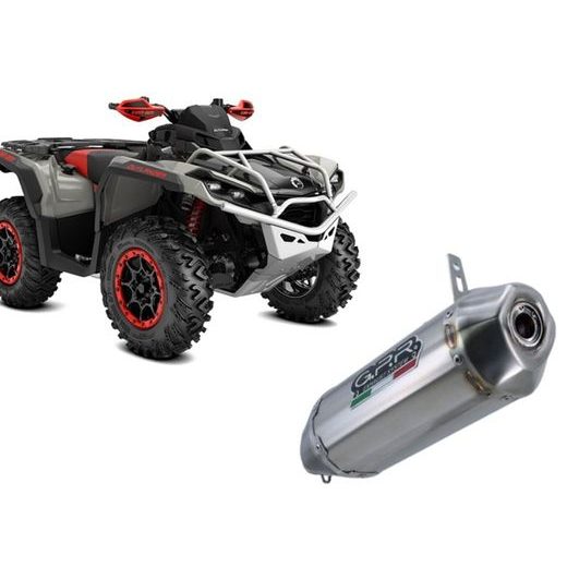 SLIP-ON EXHAUST GPR PENTACROSS INOX ATV.49.PENIO BRUSHED STAINLESS STEEL INCLUDING REMOVABLE DB KILLER AND LINK PIPE