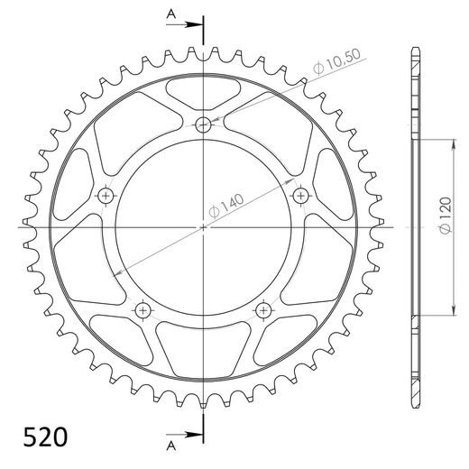 AIZMUGURĒJAIS ZOBRATS SUPERSPROX RFE-1793:47-BLK MELNS/PELĒKS 47T, 520