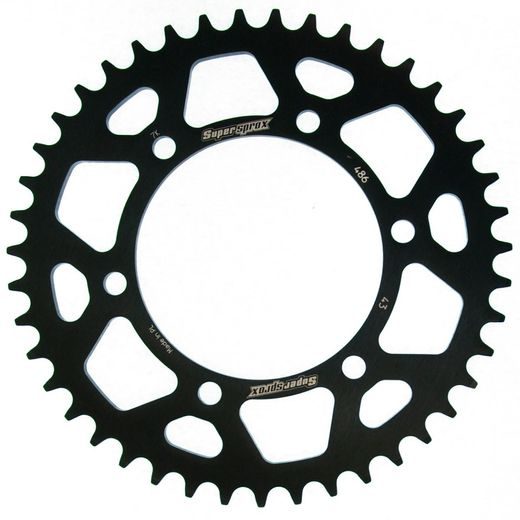 REAR ALU SPROCKET SUPERSPROX RAL-486:43-BLK MELNS/PELĒKS 43T, 520