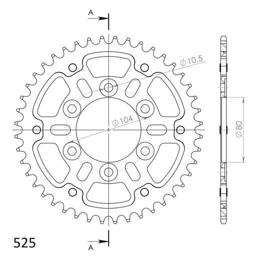AIZMUGURĒJAIS ZOBRATS SUPERSPROX STEALTH RST-1489:44-SLV SUDRABA 44T, 525