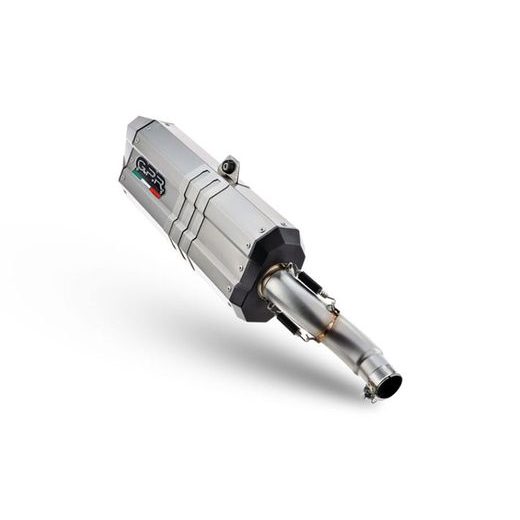 SLIP-ON EXHAUST GPR HYPER SONIC TITANIUM E5.BM.107.1.HYSOTIT BRUSHED TITANIUM INCLUDING REMOVABLE DB KILLER AND LINK PIPE