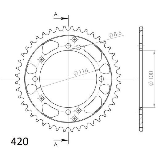 AIZMUGURĒJAIS ZOBRATS SUPERSPROX RFE-457:44-BLK MELNS/PELĒKS 44T, 420