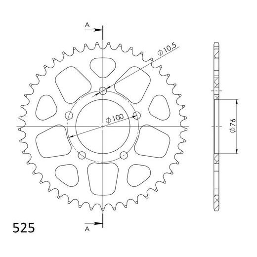 AIZMUGURĒJAIS ALU ĶĒDES ZOBRATS SUPERSPROX RAL-7092:45-RED SARKANS 45T, 525