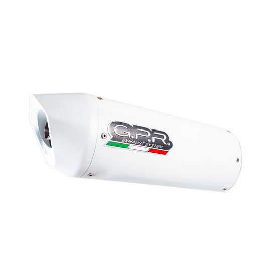 SLIP-ON EXHAUST GPR ALBUS FN.1.ALB WHITE GLOSSY INCLUDING REMOVABLE DB KILLER AND LINK PIPE