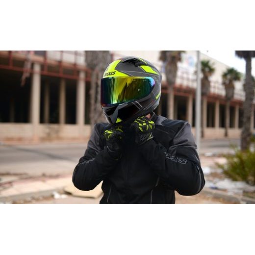 FULL FACE ĶIVERE AXXIS GP RACER SV FIBER TECH MATT FLUOR YELLOW S