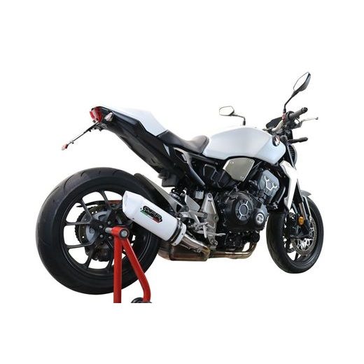 SLIP-ON EXHAUST GPR ALBUS EVO4 E4.H.259.1.ALBE4 WHITE GLOSSY INCLUDING REMOVABLE DB KILLER AND LINK PIPE