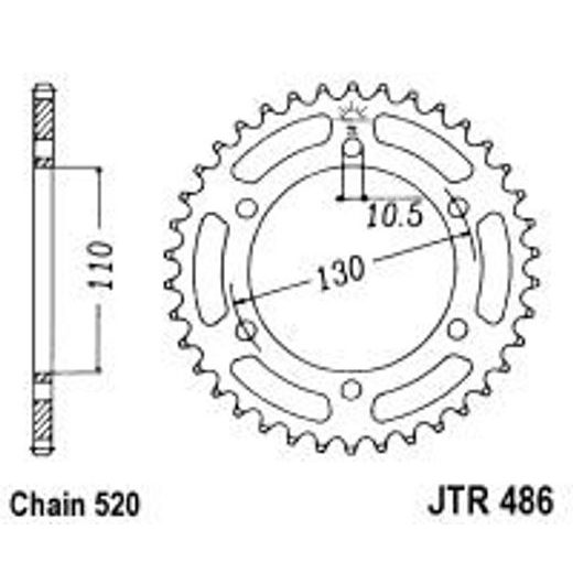 AIZMUGURĒJAIS ZOBRATS JT JTR 486-38 38T, 520