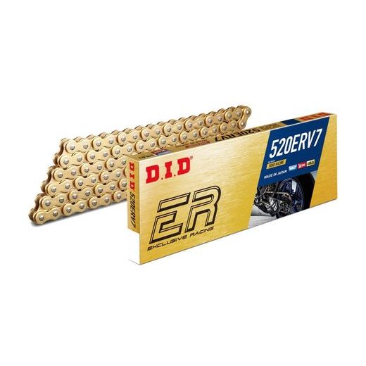 EKSKLUZĪVA SACĪKŠU ĶĒDE D.I.D CHAIN 520ERV7 128 L ZELTS/ZELTS