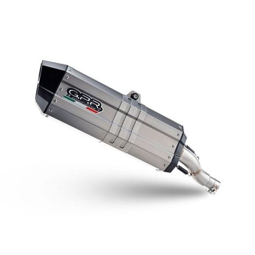 SLIP-ON EXHAUST GPR HYPER SONIC BE.25.HYSOTIT BRUSHED TITANIUM INCLUDING REMOVABLE DB KILLER AND LINK PIPE