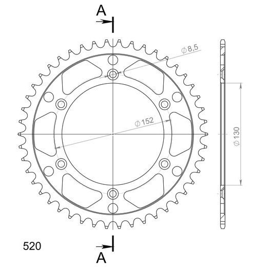 AIZMUGURĒJAIS ZOBRATS SUPERSPROX RFE-244:46-BLK MELNS/PELĒKS 46T, 520