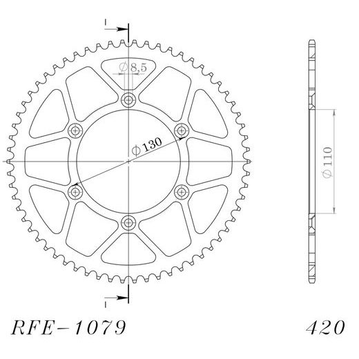 AIZMUGURĒJAIS ZOBRATS SUPERSPROX RFE-1079:62-BLK MELNS/PELĒKS 62T, 420