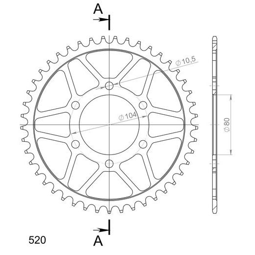 AIZMUGURĒJAIS ZOBRATS SUPERSPROX RFE-478:45-BLK MELNS/PELĒKS 45T, 520