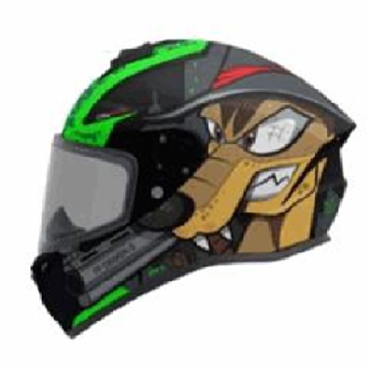 FULL FACE ĶIVERE AXXIS DRAKEN S COSA NOSTRA GLOSS FLUOR GREEN L