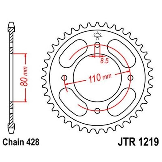 AIZMUGURĒJAIS ZOBRATS JT JTR 1219-42 49T, 428