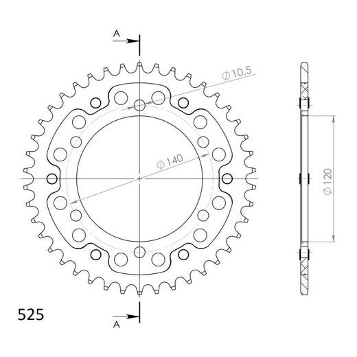AIZMUGURĒJAIS ZOBRATS SUPERSPROX STEALTH RST-498:42-BLK MELNS/PELĒKS 42T, 525
