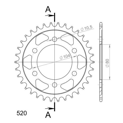 AIZMUGURĒJAIS ZOBRATS SUPERSPROX RFE-478:34-BLK MELNS/PELĒKS 34T, 520