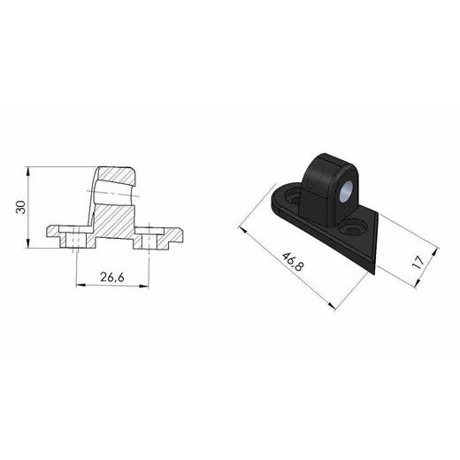 MIRROR ADAPTOR PUIG 3543N KREISAIS MELNS/PELĒKS