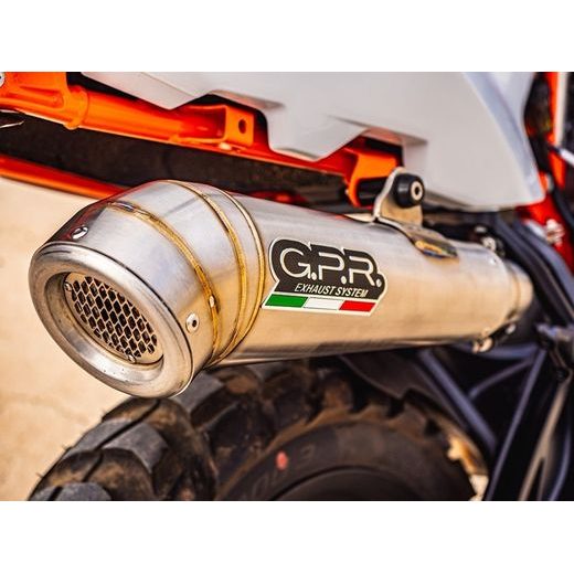 SLIP-ON EXHAUST GPR POWERCONE EVO E4.KT.105.1.PCEV BRUSHED STAINLESS STEEL INCLUDING REMOVABLE DB KILLER AND LINK PIPE